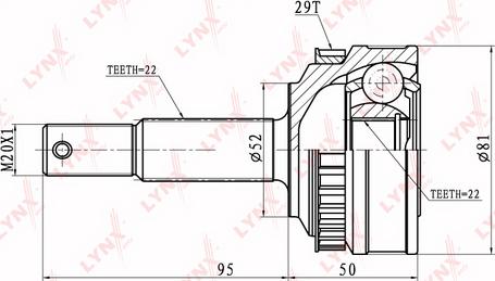 LYNXauto CO-5926A - Каре комплект, полуоска vvparts.bg