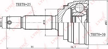 LYNXauto CO-5509 - Каре комплект, полуоска vvparts.bg