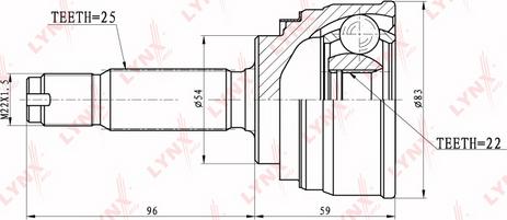 LYNXauto CO-5504 - Каре комплект, полуоска vvparts.bg