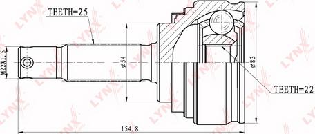 LYNXauto CO-5505 - Каре комплект, полуоска vvparts.bg