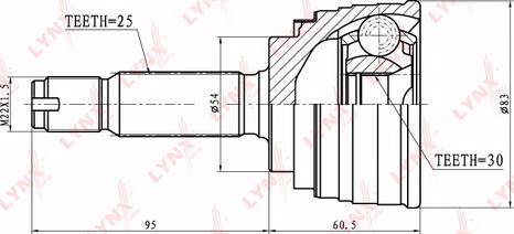 LYNXauto CO-5501 - Каре комплект, полуоска vvparts.bg