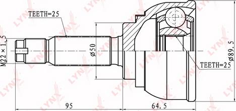 LYNXauto CO-5508 - Каре комплект, полуоска vvparts.bg