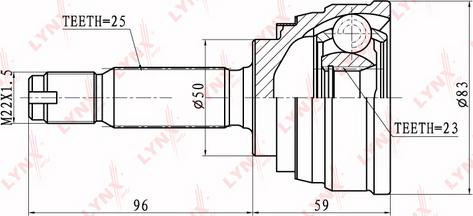 LYNXauto CO-5502 - Каре комплект, полуоска vvparts.bg