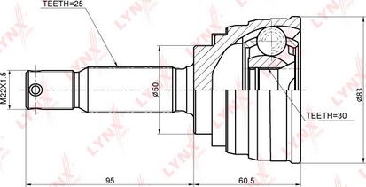 LYNXauto CO-5519 - Каре комплект, полуоска vvparts.bg