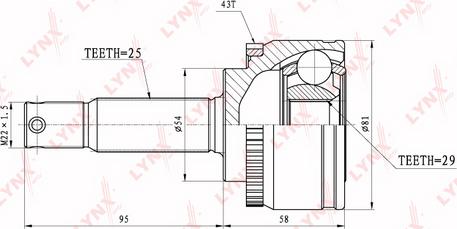 LYNXauto CO-5516A - Каре комплект, полуоска vvparts.bg