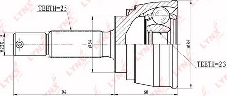 LYNXauto CO-5510 - Каре комплект, полуоска vvparts.bg