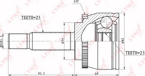 LYNXauto CO-5526A - Каре комплект, полуоска vvparts.bg