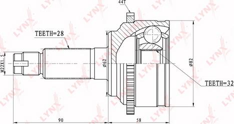 LYNXauto CO-5101A - Каре комплект, полуоска vvparts.bg