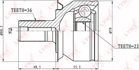 LYNXauto CO-5102 - Каре комплект, полуоска vvparts.bg