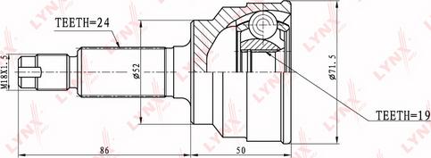 LYNXauto CO-5107 - Каре комплект, полуоска vvparts.bg