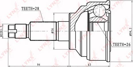 LYNXauto CO-5118 - Каре комплект, полуоска vvparts.bg