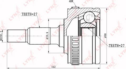 LYNXauto CO-5300A - Каре комплект, полуоска vvparts.bg