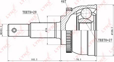 LYNXauto CO-5754A - Каре комплект, полуоска vvparts.bg