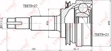 LYNXauto CO-5705 - Каре комплект, полуоска vvparts.bg