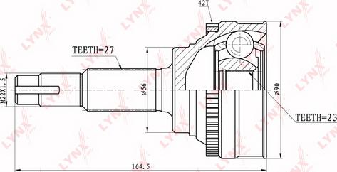 LYNXauto CO-5706A - Каре комплект, полуоска vvparts.bg