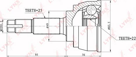 LYNXauto CO-5700 - Каре комплект, полуоска vvparts.bg