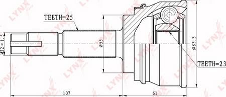 LYNXauto CO-5703 - Каре комплект, полуоска vvparts.bg