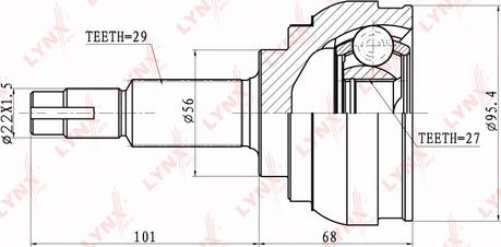 LYNXauto CO-5714 - Каре комплект, полуоска vvparts.bg