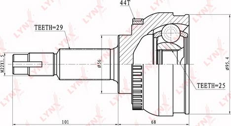 LYNXauto CO-5711A - Каре комплект, полуоска vvparts.bg