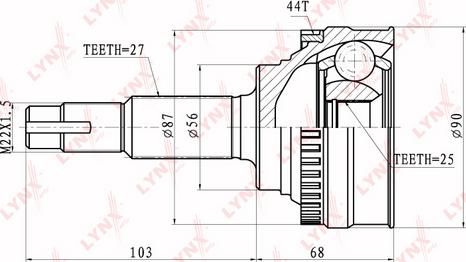 LYNXauto CO-5718A - Каре комплект, полуоска vvparts.bg