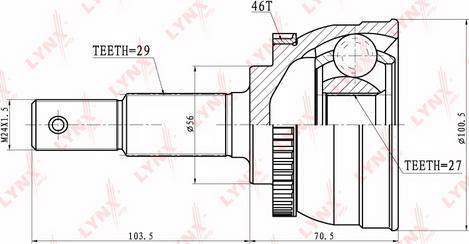 LYNXauto CO-5713A - Каре комплект, полуоска vvparts.bg