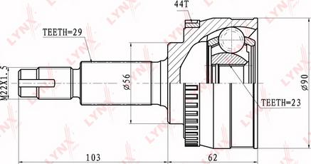 LYNXauto CO-5712A - Каре комплект, полуоска vvparts.bg