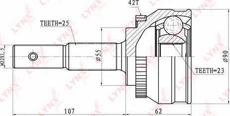 LYNXauto CO-5738A - Каре комплект, полуоска vvparts.bg