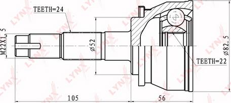 LYNXauto CO-5729 - Каре комплект, полуоска vvparts.bg