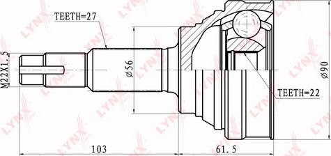 LYNXauto CO-5721 - Каре комплект, полуоска vvparts.bg