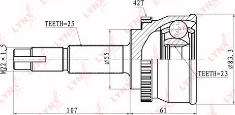 LYNXauto CO-5722A - Каре комплект, полуоска vvparts.bg