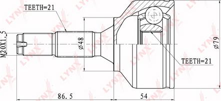 LYNXauto CO-6101 - Каре комплект, полуоска vvparts.bg