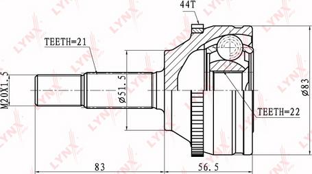 LYNXauto CO-6318A - Каре комплект, полуоска vvparts.bg