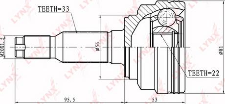 LYNXauto CO-1806 - Каре комплект, полуоска vvparts.bg