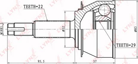 LYNXauto CO-1803 - Каре комплект, полуоска vvparts.bg