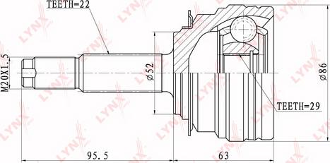 LYNXauto CO-1810 - Каре комплект, полуоска vvparts.bg