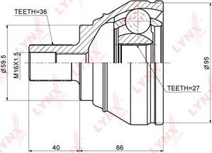 LYNXauto CO-1205 - Каре комплект, полуоска vvparts.bg