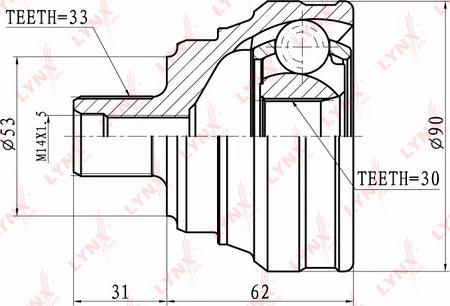 LYNXauto CO-1226 - Каре комплект, полуоска vvparts.bg