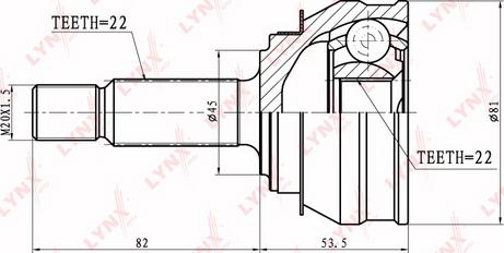 LYNXauto CO-8001 - Каре комплект, полуоска vvparts.bg