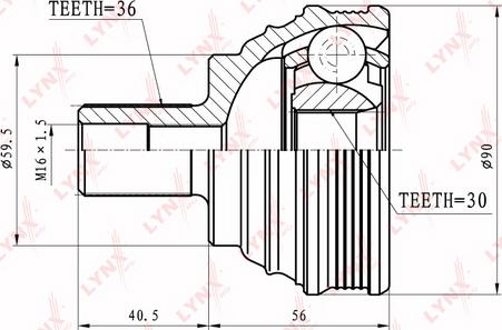 LYNXauto CO-8003 - Каре комплект, полуоска vvparts.bg