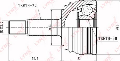 LYNXauto CO-8014 - Каре комплект, полуоска vvparts.bg