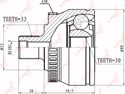 LYNXauto CO-8029A - Каре комплект, полуоска vvparts.bg