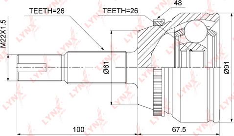 LYNXauto CO-3906A - Каре комплект, полуоска vvparts.bg