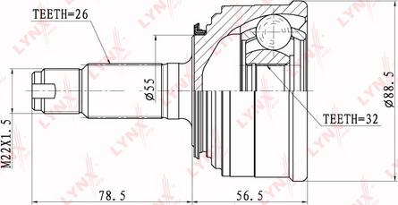 LYNXauto CO-3404 - Каре комплект, полуоска vvparts.bg