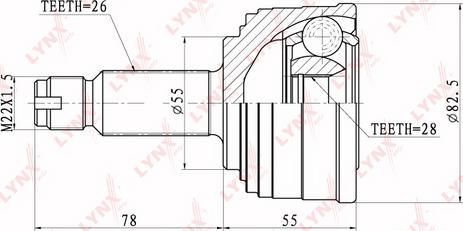 LYNXauto CO-3405 - Каре комплект, полуоска vvparts.bg