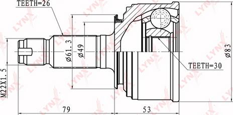 LYNXauto CO-3400 - Каре комплект, полуоска vvparts.bg