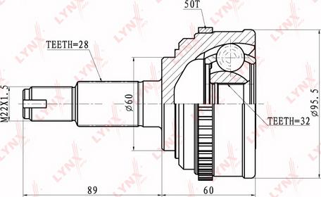 LYNXauto CO-3402A - Каре комплект, полуоска vvparts.bg