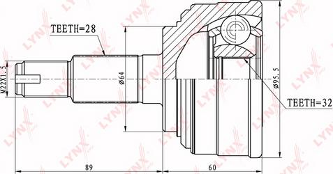 LYNXauto CO-3415 - Каре комплект, полуоска vvparts.bg