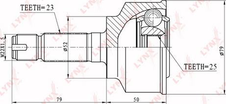 LYNXauto CO-3413 - Каре комплект, полуоска vvparts.bg