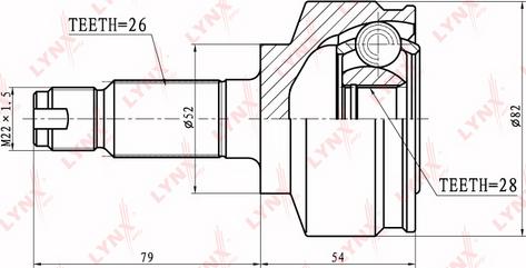 LYNXauto CO-3412 - Каре комплект, полуоска vvparts.bg