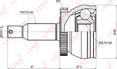 LYNXauto CO-3695A - Каре комплект, полуоска vvparts.bg